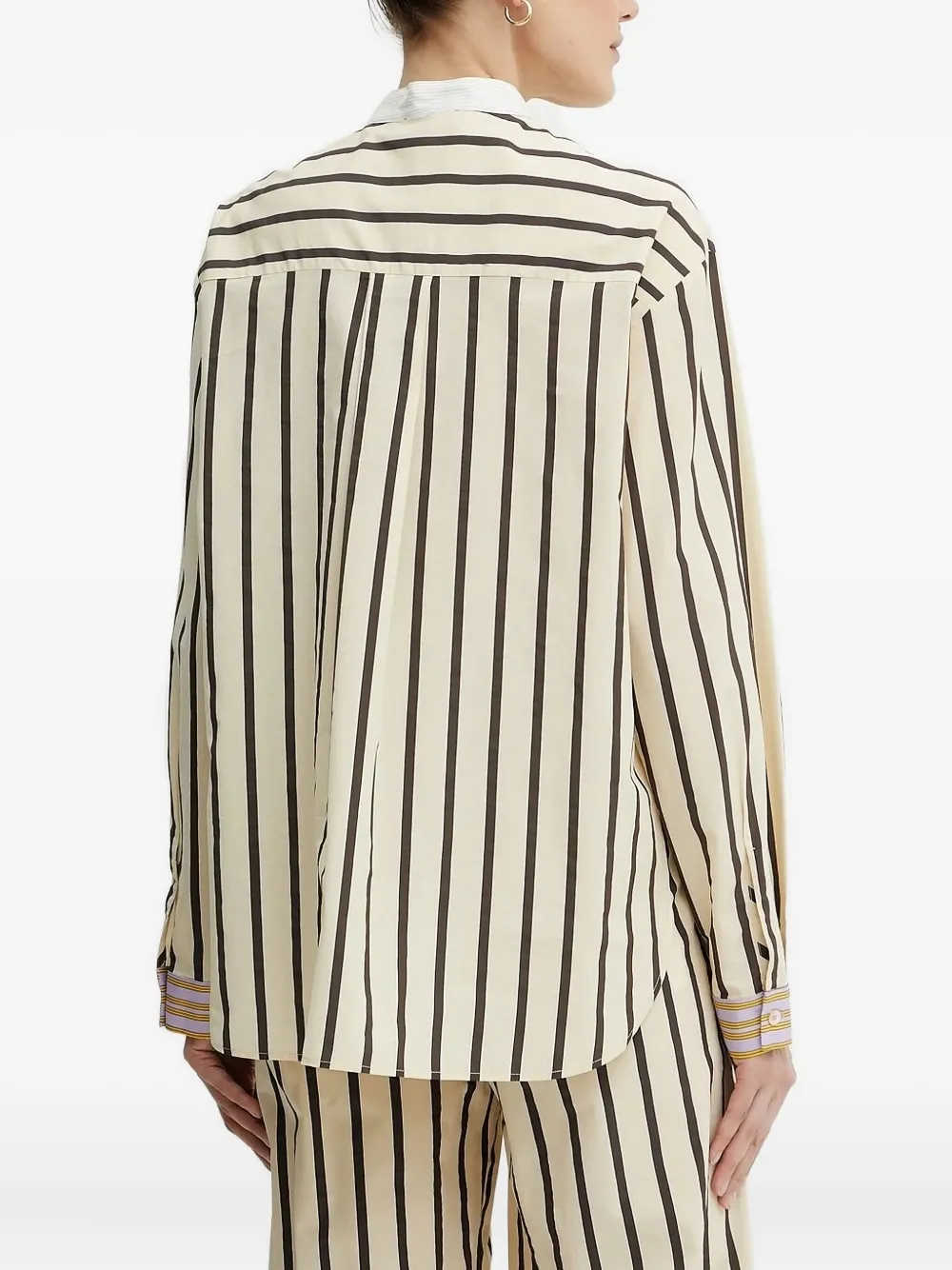 Forte stripe-pattern shirt Beige