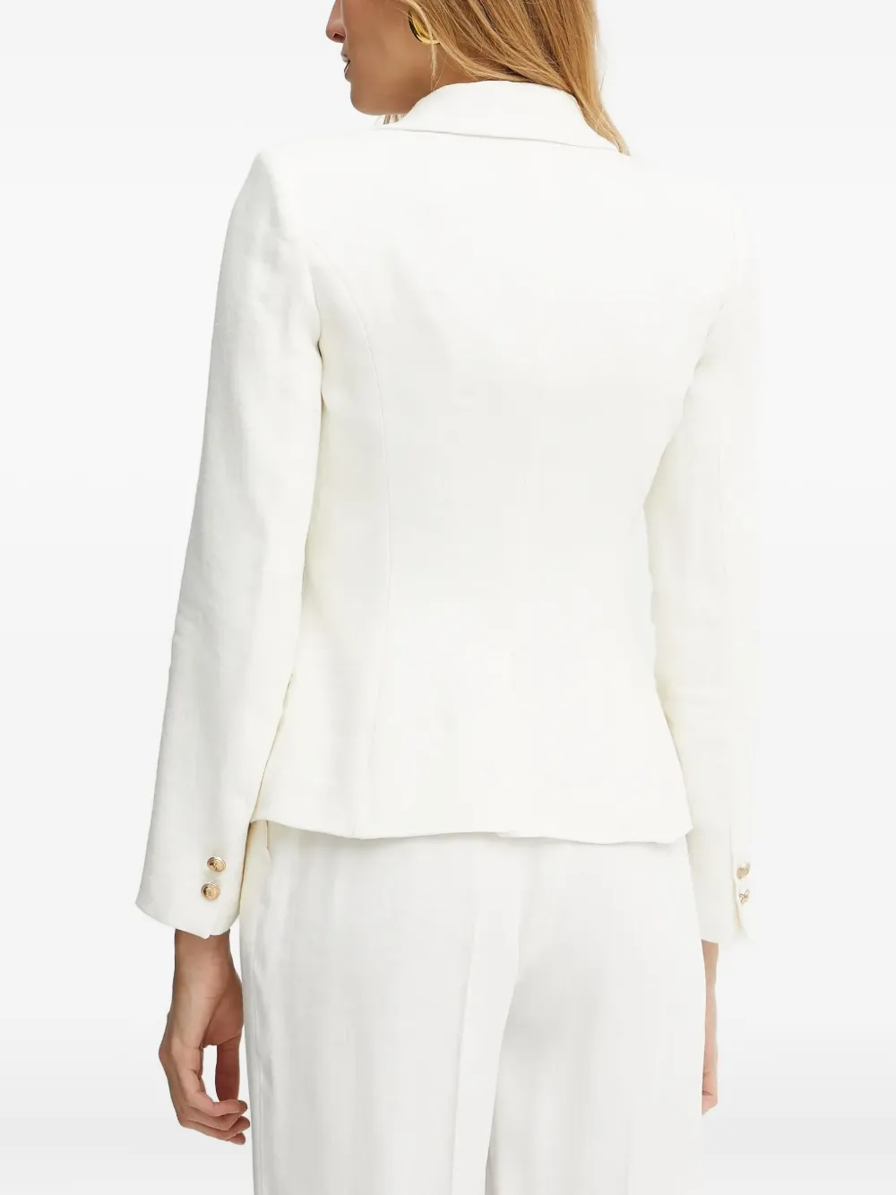 Elisabetta Franchi Blazer met dubbele rij knopen Wit