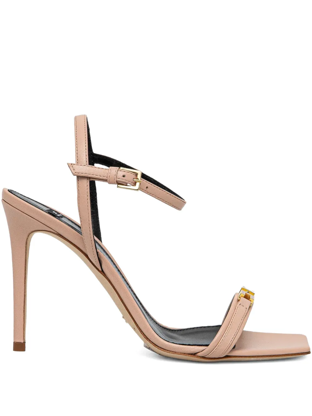 Elisabetta Franchi logo-plaque stiletto sandals Neutrals