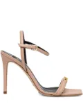 Elisabetta Franchi logo-plaque stiletto sandals - Neutrals