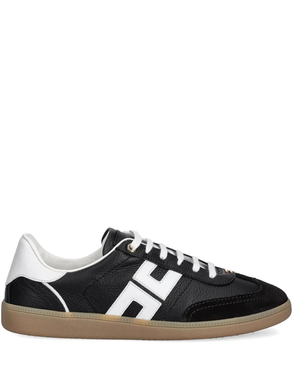 Elisabetta Franchi leather logo trainers Black