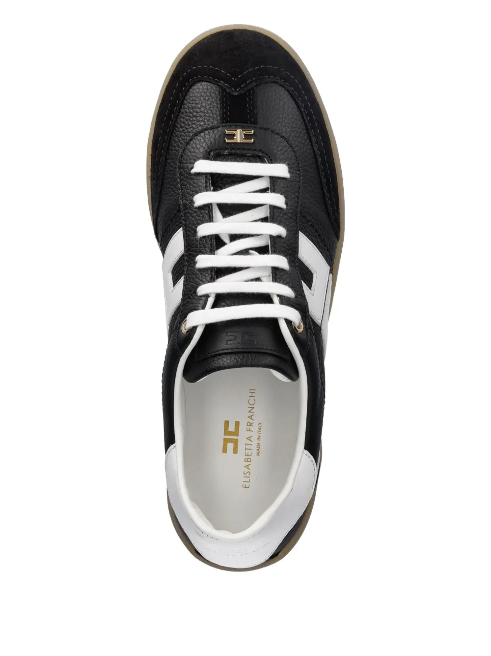 Elisabetta Franchi Leren sneakers Zwart