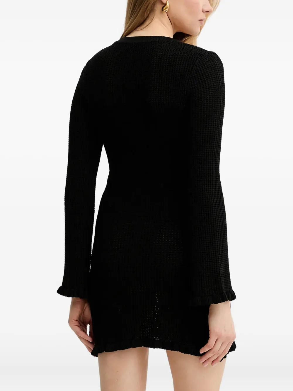 Elisabetta Franchi Mini-jurk met knoopdetail Zwart