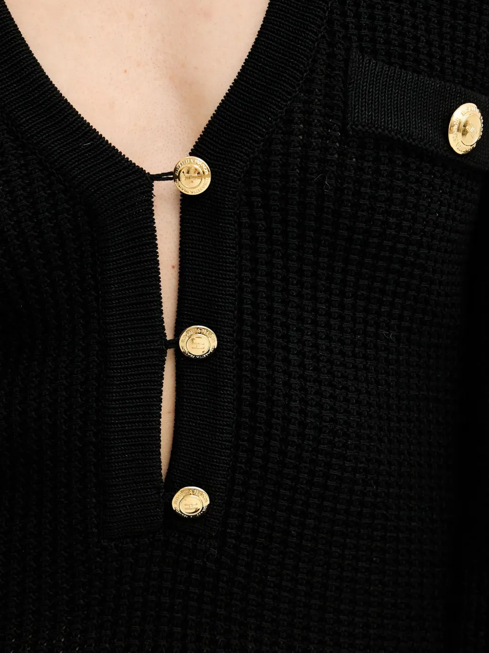 Elisabetta Franchi Mini-jurk met knoopdetail Zwart