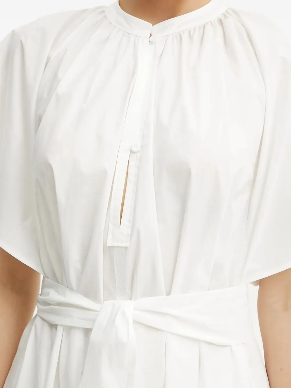 Forte Forte Flutter-sleeve Belted Maxi Dress In White