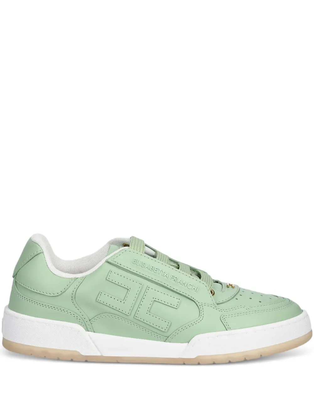 Elisabetta Franchi logo-plaque leather trainers Green
