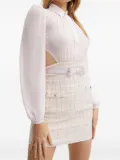 Elisabetta Franchi tweed-paneled open-back mini dress - White
