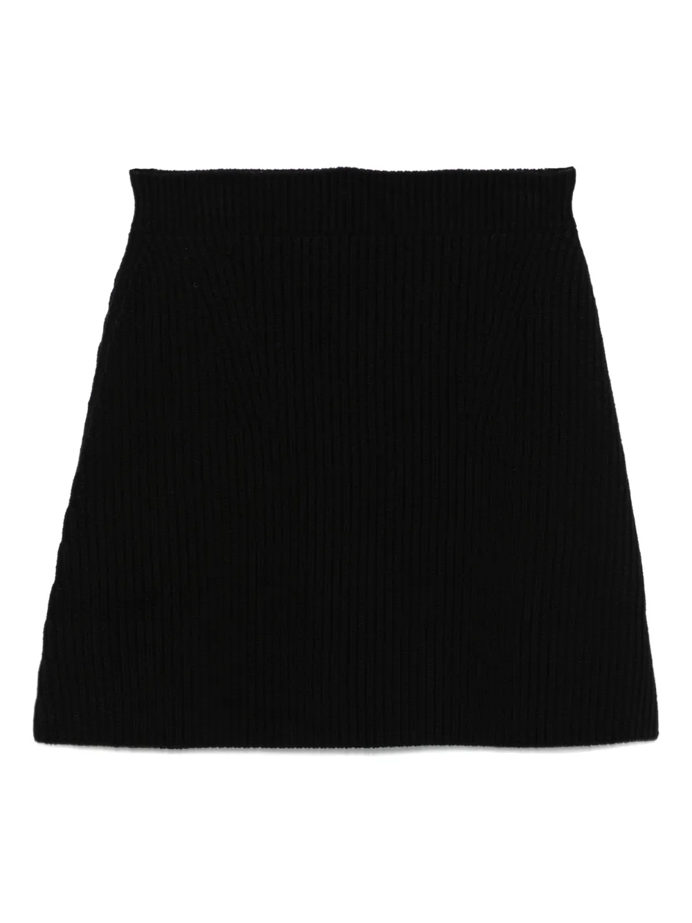Jil Sander Ribgebreide wollen mini-rok Zwart
