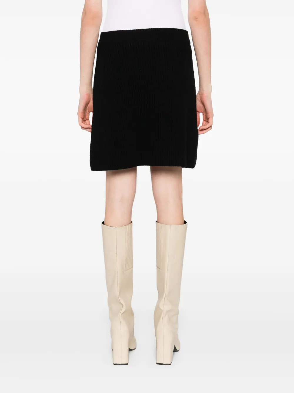 Jil Sander Ribgebreide wollen mini-rok Zwart