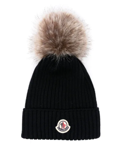 Moncler Enfant logo-appliqué beanie