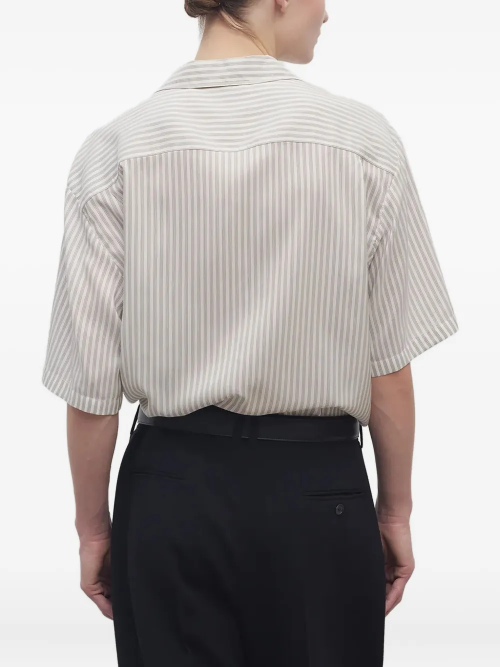 The Row Gestreepte blouse Wit