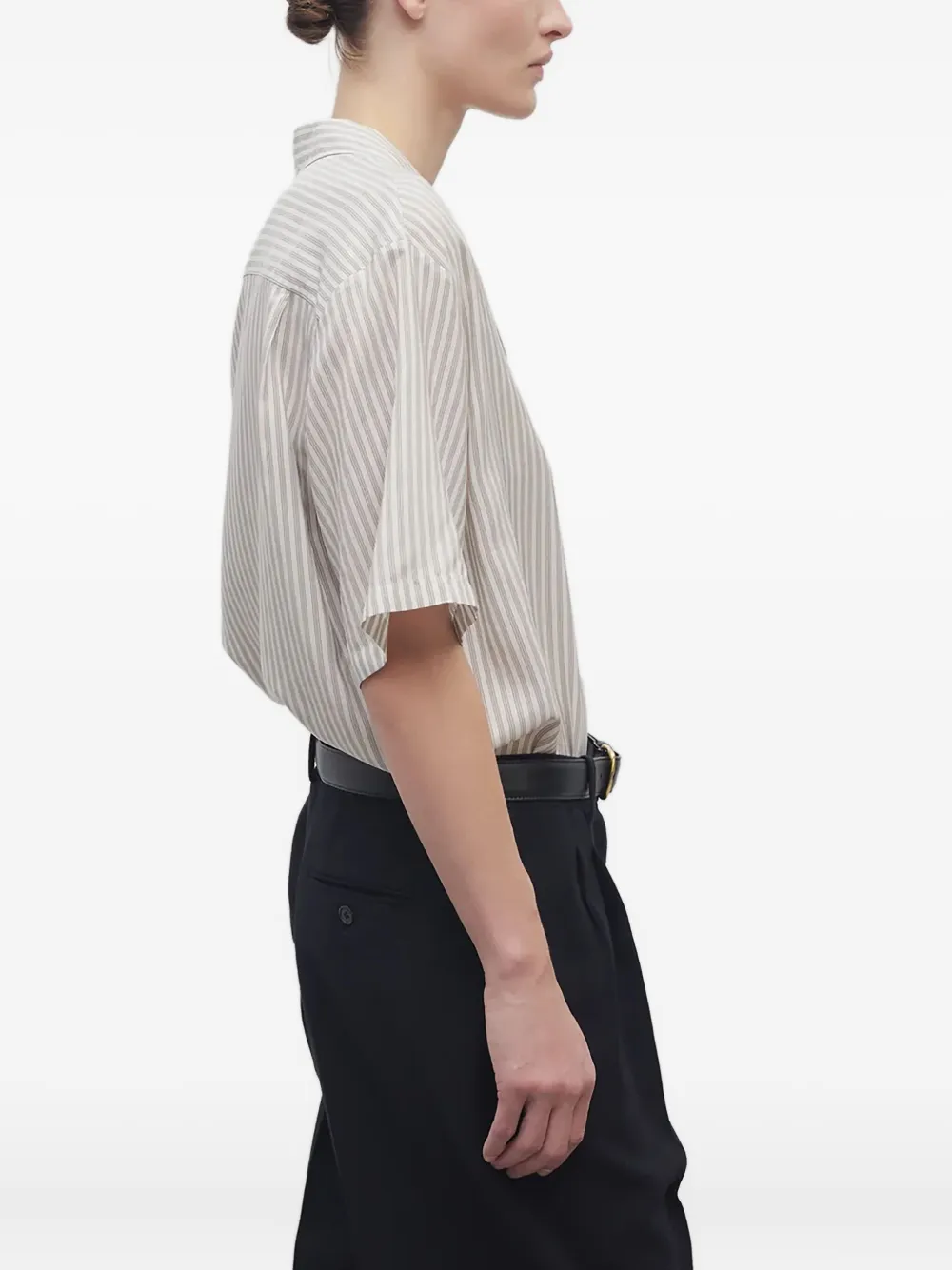 The Row Gestreepte blouse Wit