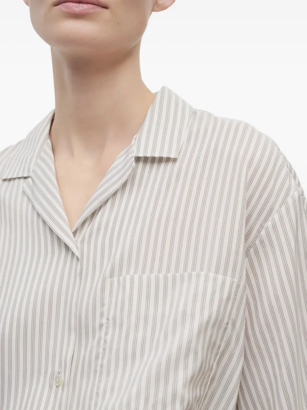 The Row Gestreepte blouse Wit