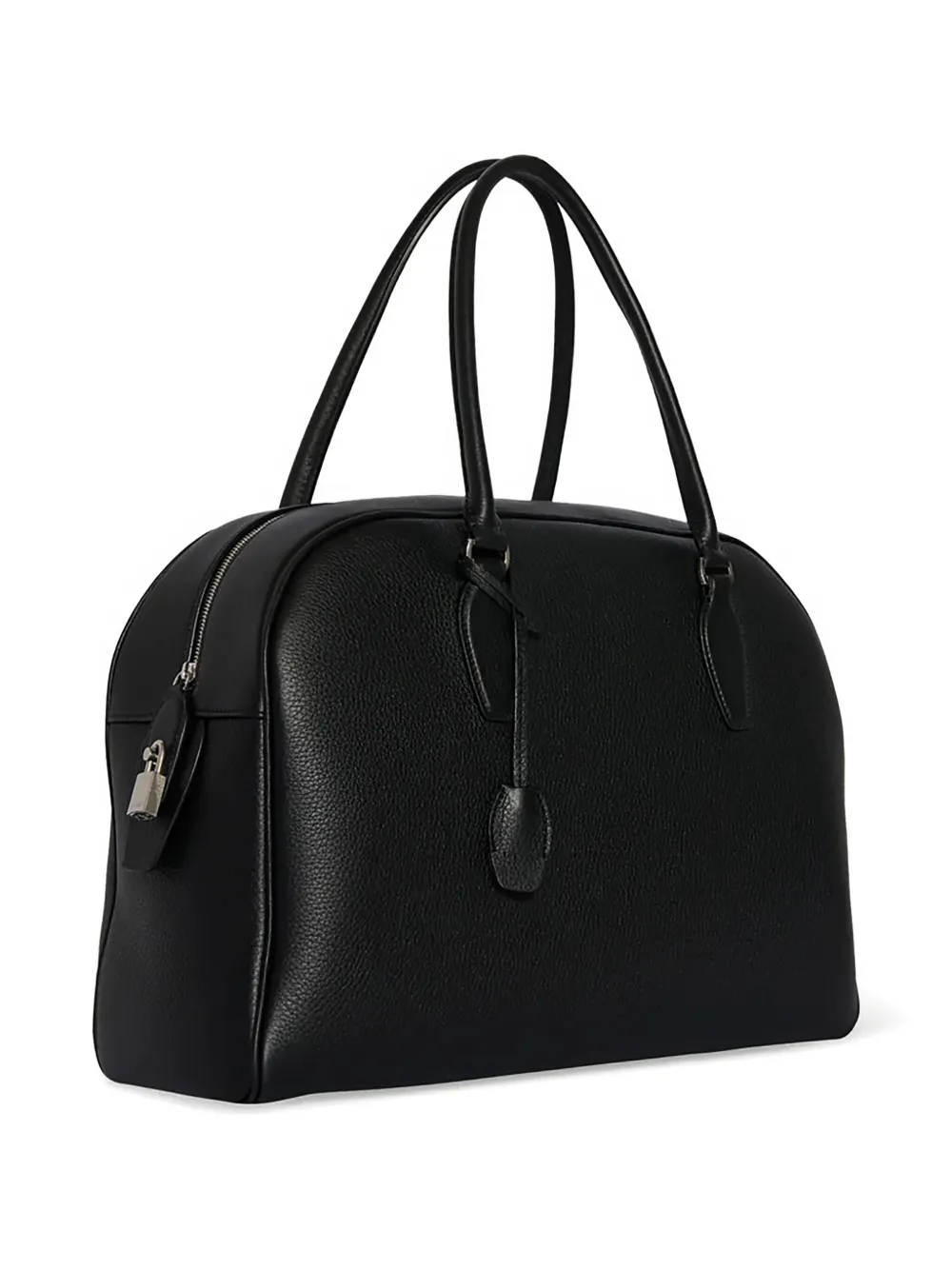 The Row India leren shopper Zwart
