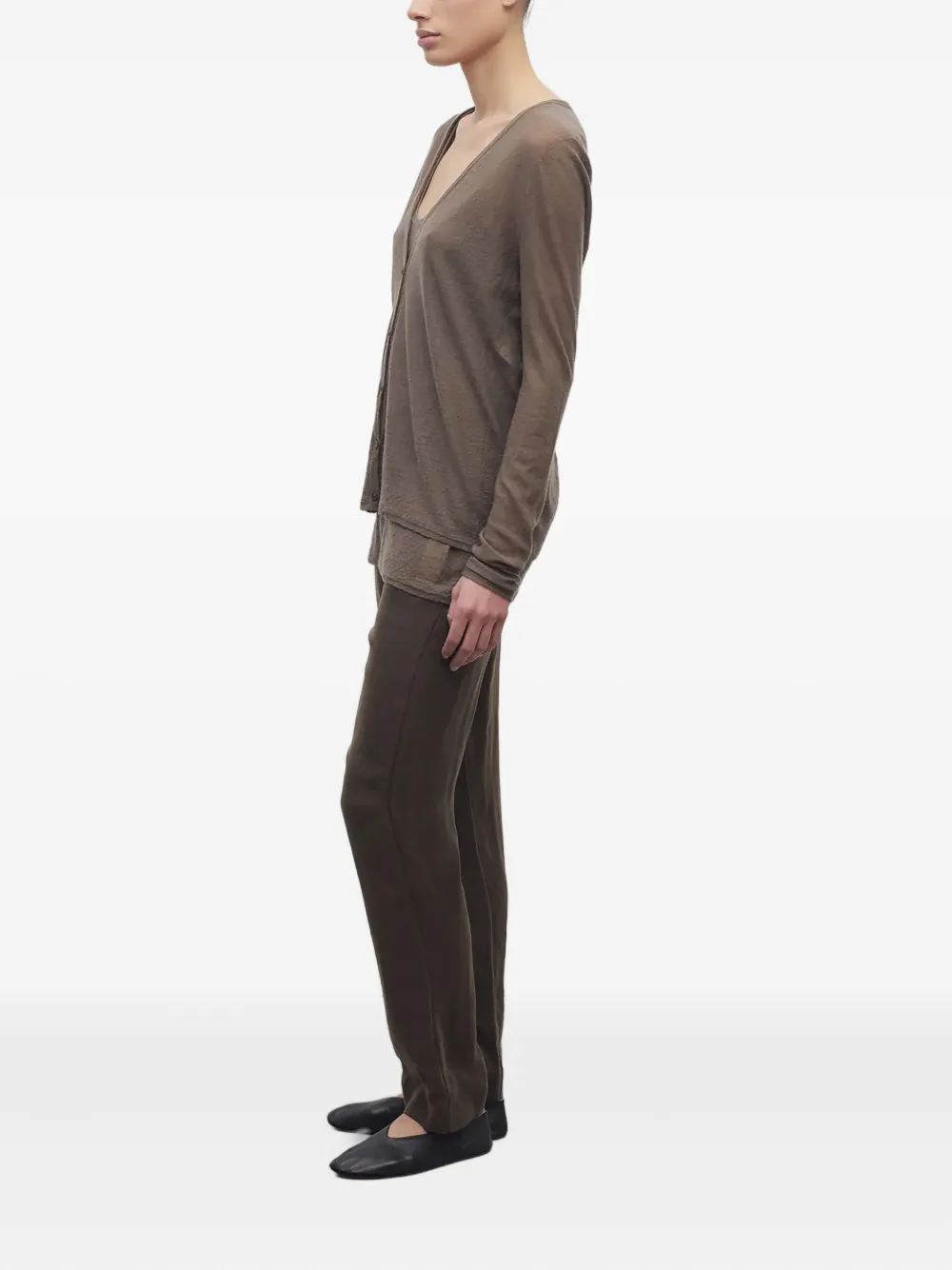The Row Miros broek met satijnen afwerking Bruin