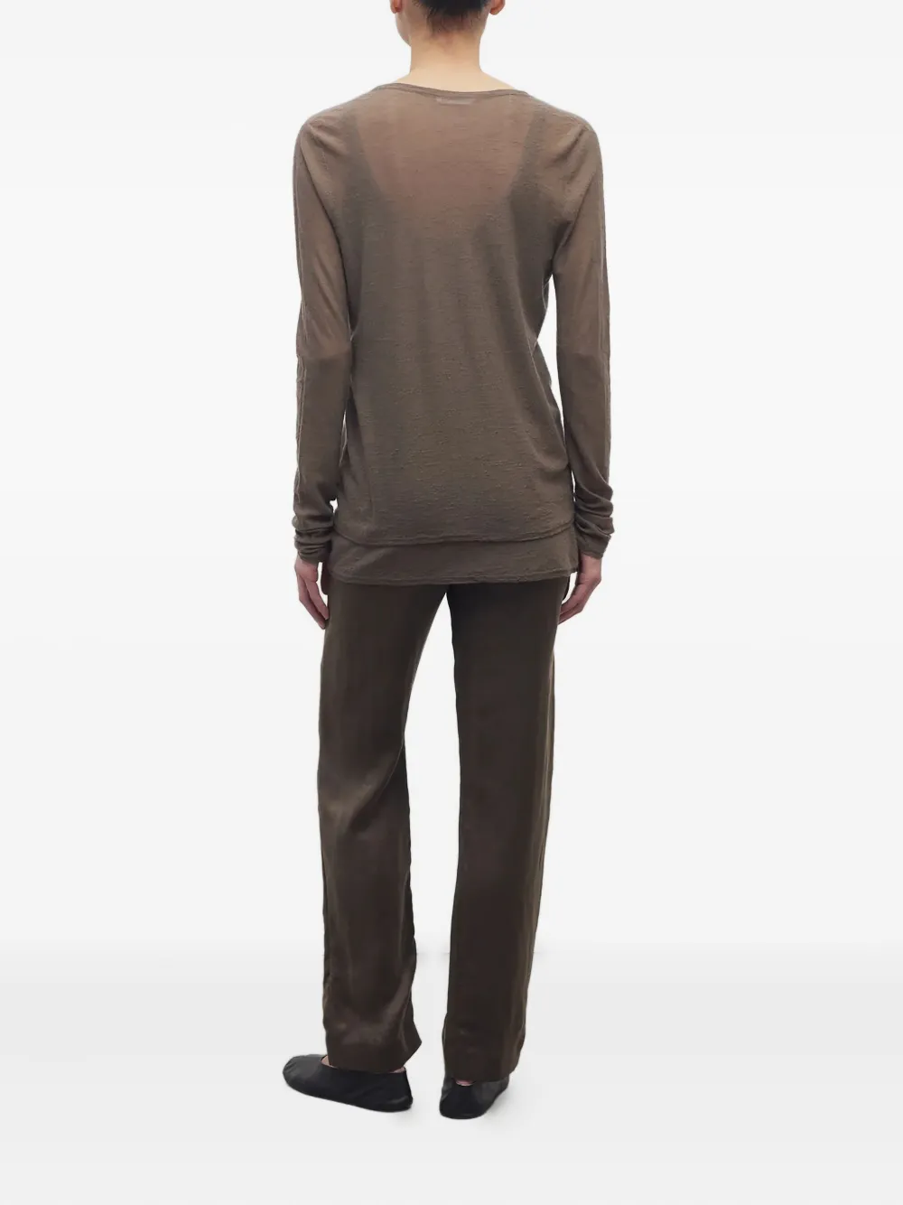The Row Miros broek met satijnen afwerking Bruin