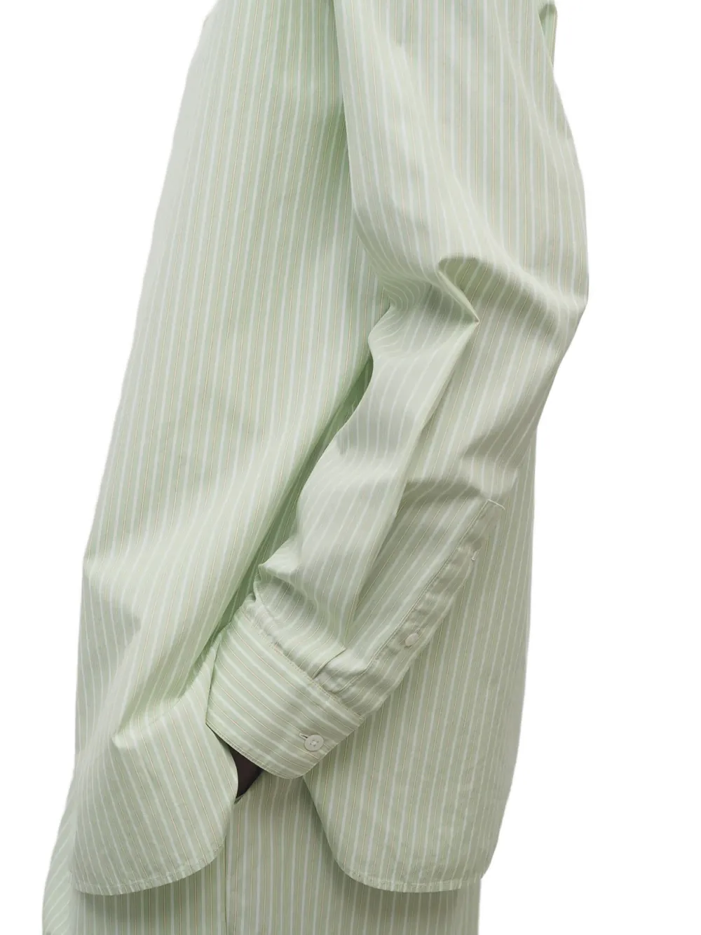 The Row Vanda Striped Cotton-poplin Shirt In Green