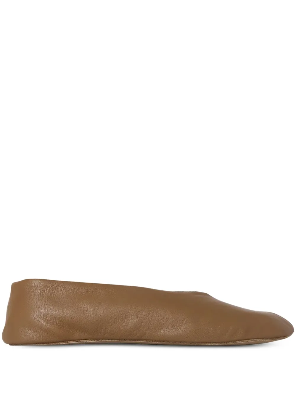 The Row Stella Leather Ballet Flats In Brown