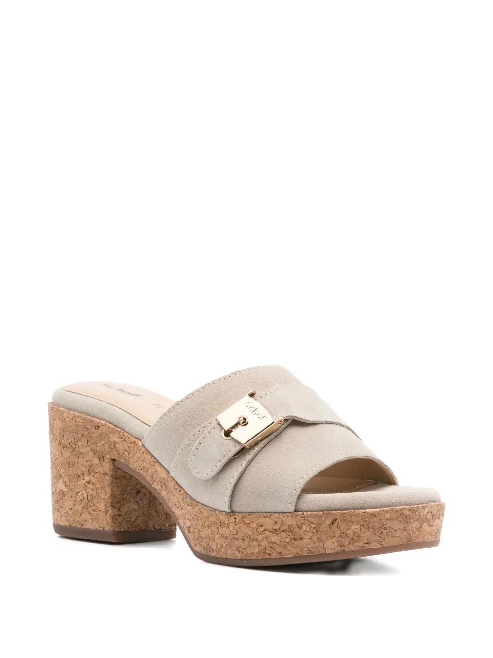 Scholl 75mm Ophelia buckle-detail cork platform sandals Neutrals