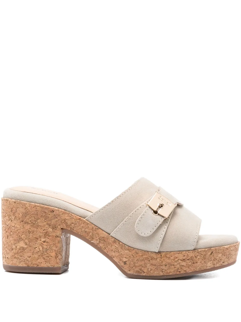 Scholl 75mm Ophelia buckle-detail cork platform sandals Neutrals