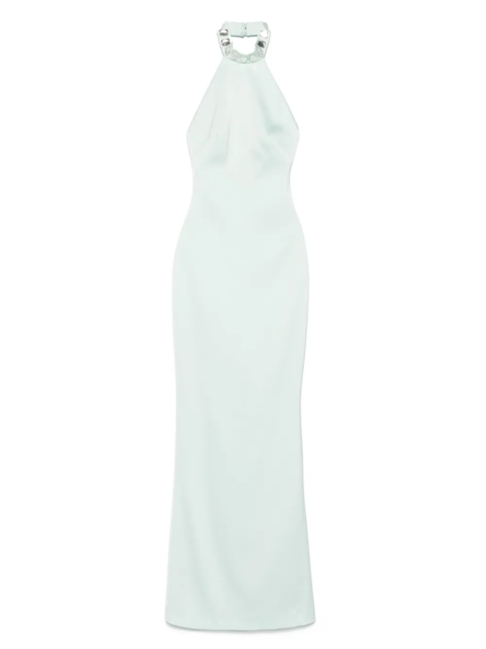 SILK LOVE & LACE Verfraaide jurk met halternek Groen
