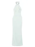 SILK LOVE & LACE embellished halter-neck dress - Green