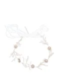 Tulleen Crystal Rose Gold Ribbon hair vine - Pink