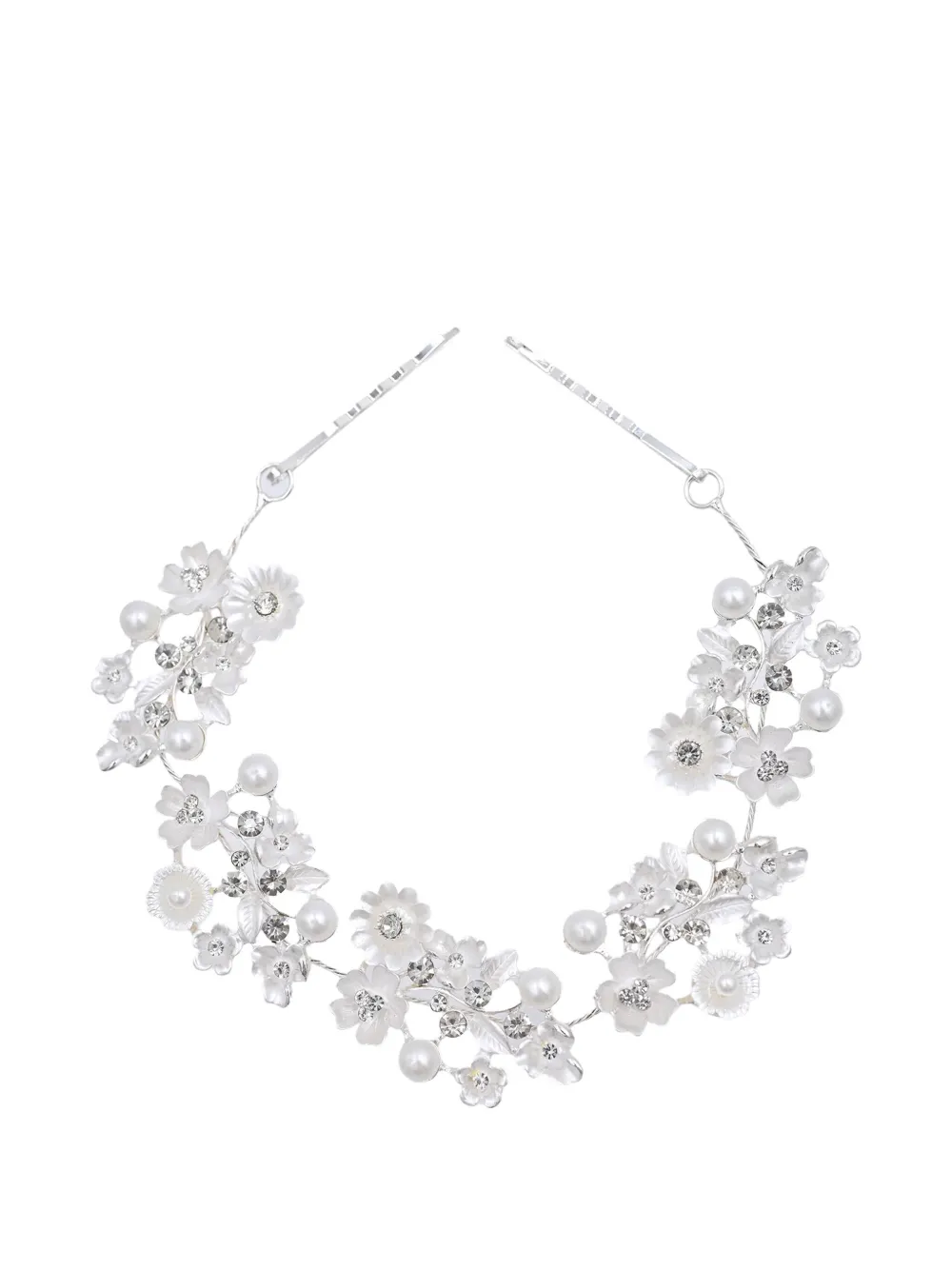 Tulleen Crystal Garden Pearl Accent hair vine | Silver | Image 1