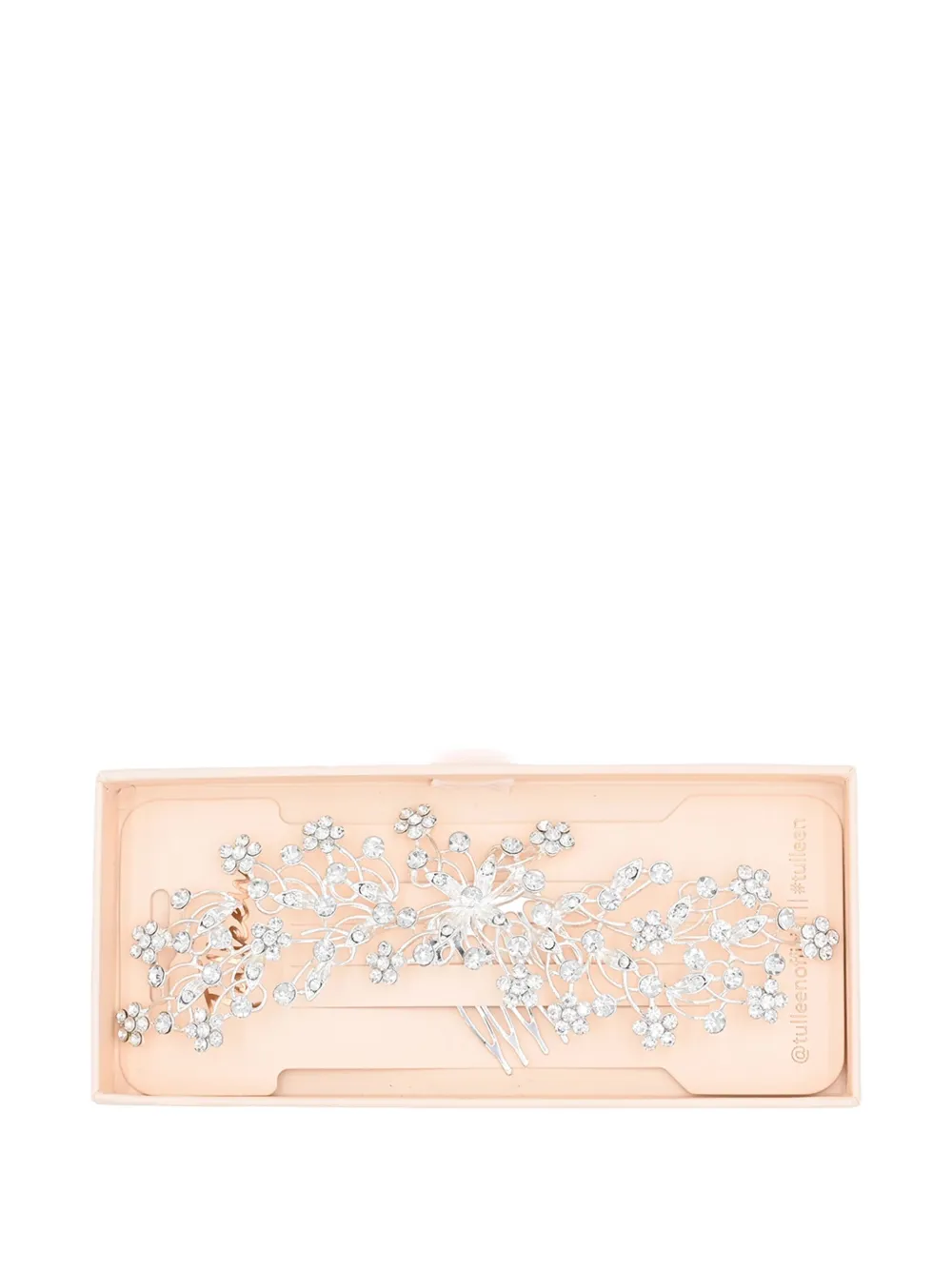 Tulleen Crystal Rhinestone Botanical hair comb | Silver | Image 1