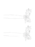 Tulleen floral pearl-embellished hairpins - Silver