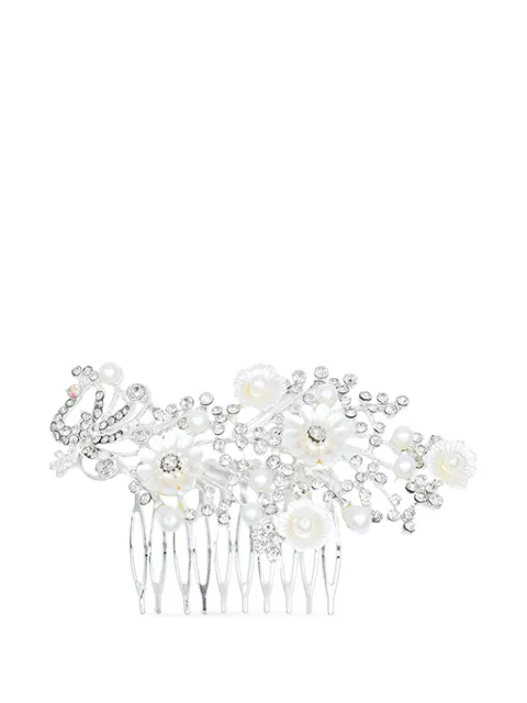 Tulleen Crystal Ribbon Flowerbed hair comb