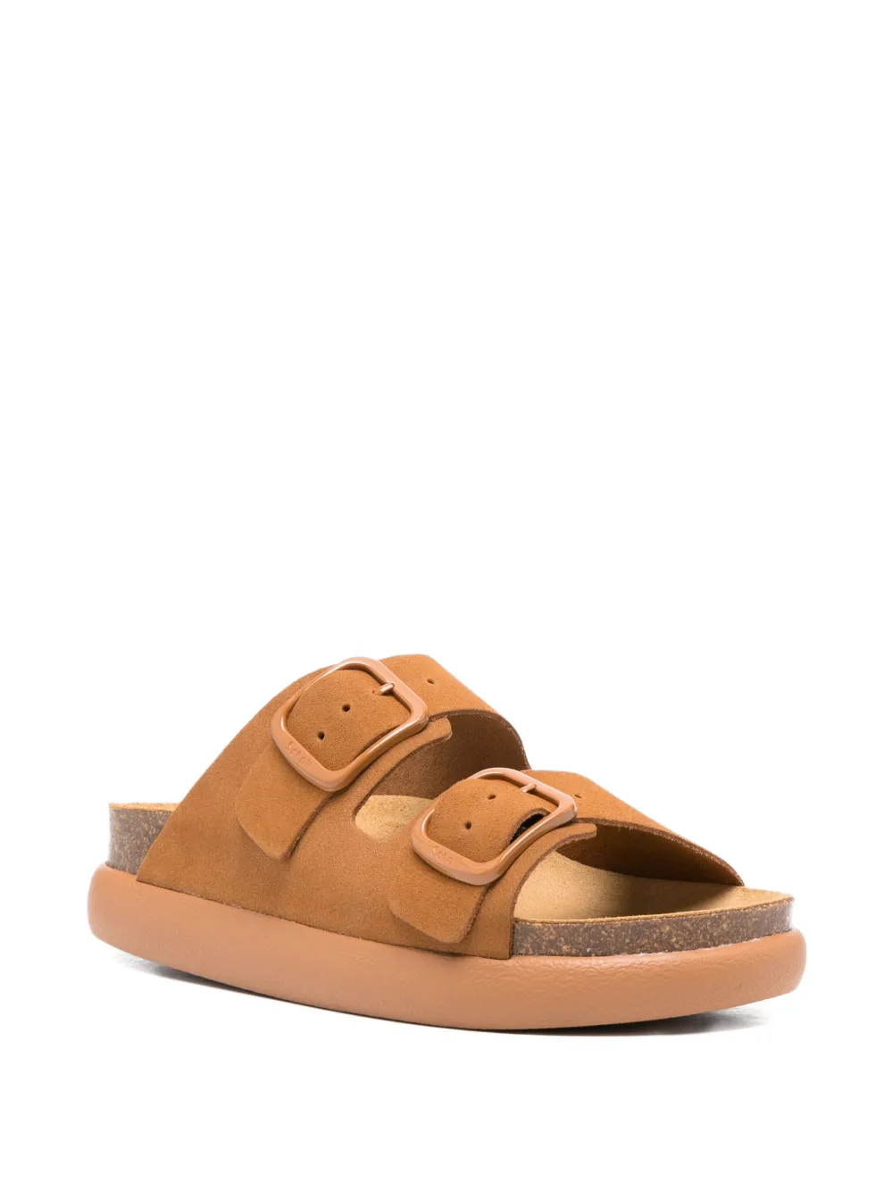Scholl double-buckle sandals Brown