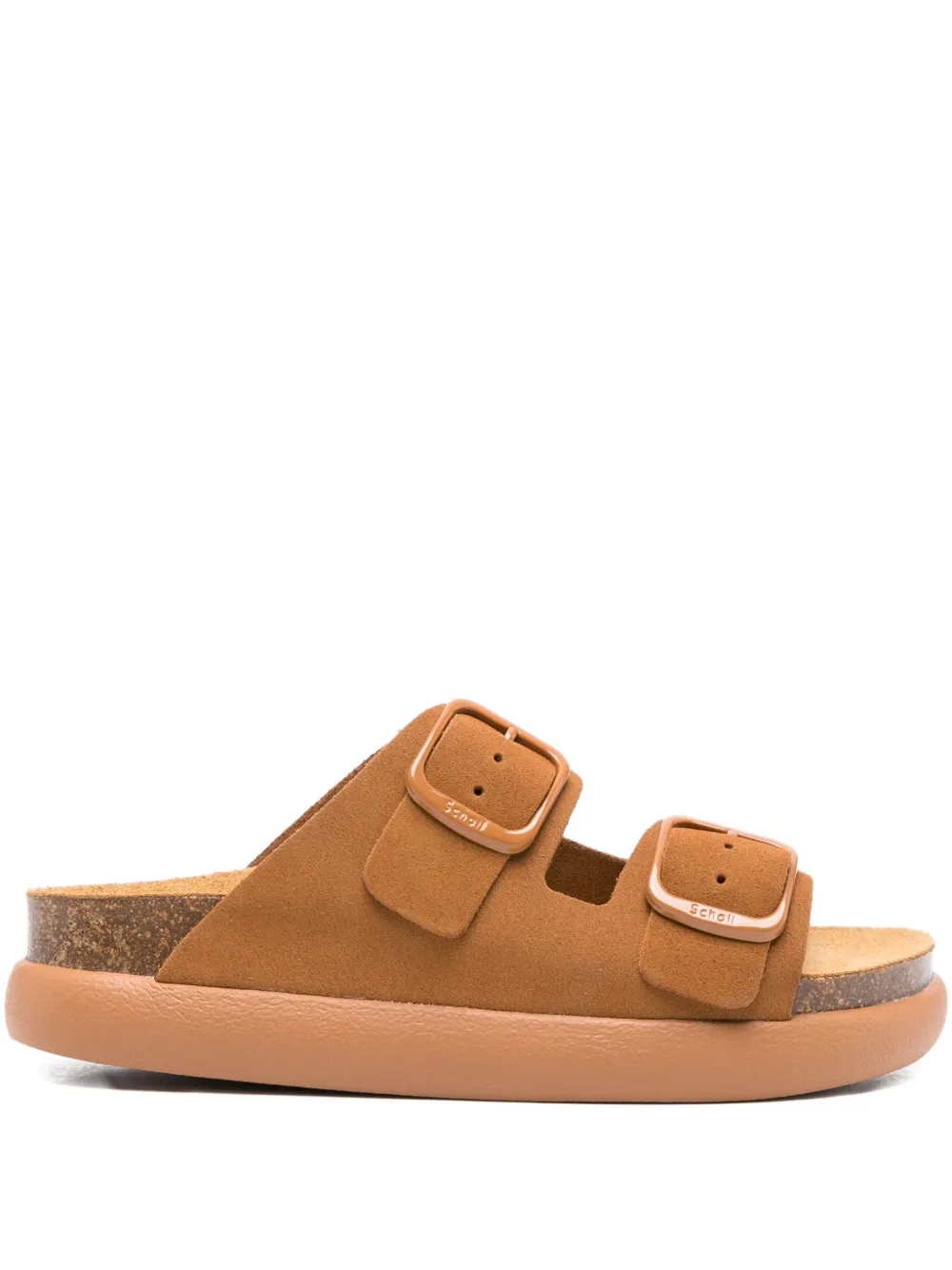 Scholl double-buckle sandals Brown