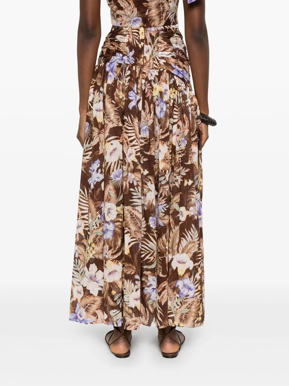 ZIMMERMANN Coco maxi-rok met strikdetail Bruin
