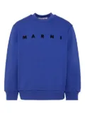 Marni Kids logo-lettering sweatshirt - Blue