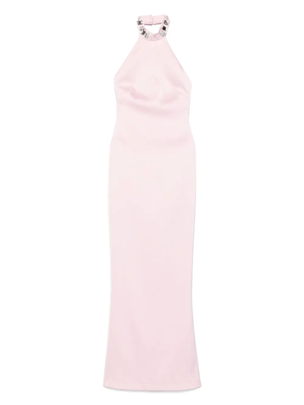 SILK LOVE & LACE Verfraaide jurk met halternek Roze