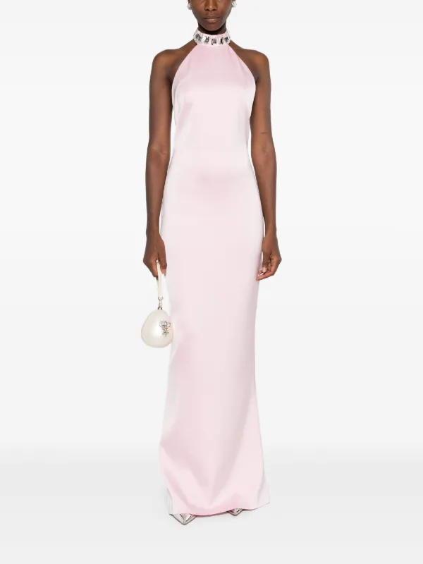silk halter dresses Alicia Satin Halter Maxi Dress