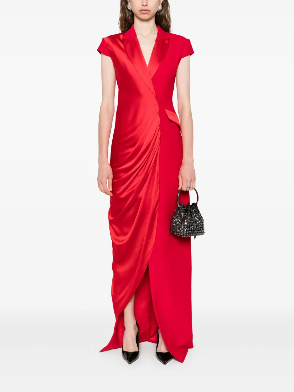 SILK LOVE & LACE Asymmetrische jurk Rood