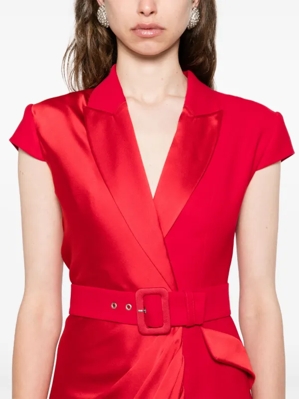 SILK LOVE & LACE Asymmetric Dress | Red | FARFETCH UK