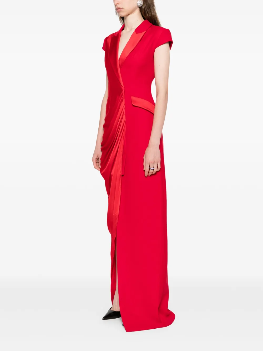 SILK LOVE & LACE Asymmetrische jurk Rood
