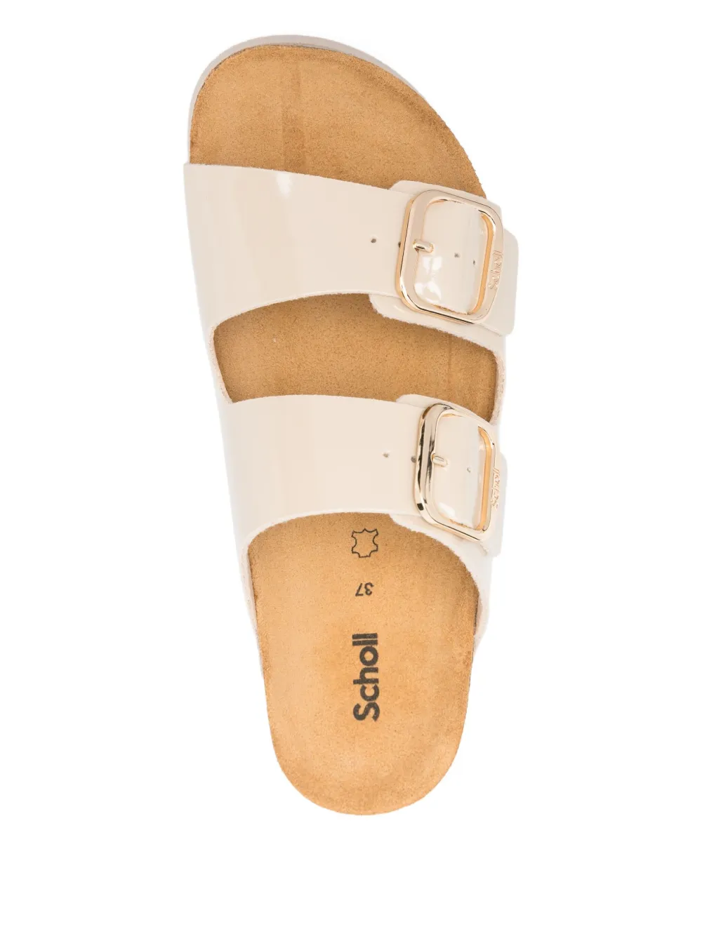 Scholl double-buckle leather sandals Neutrals