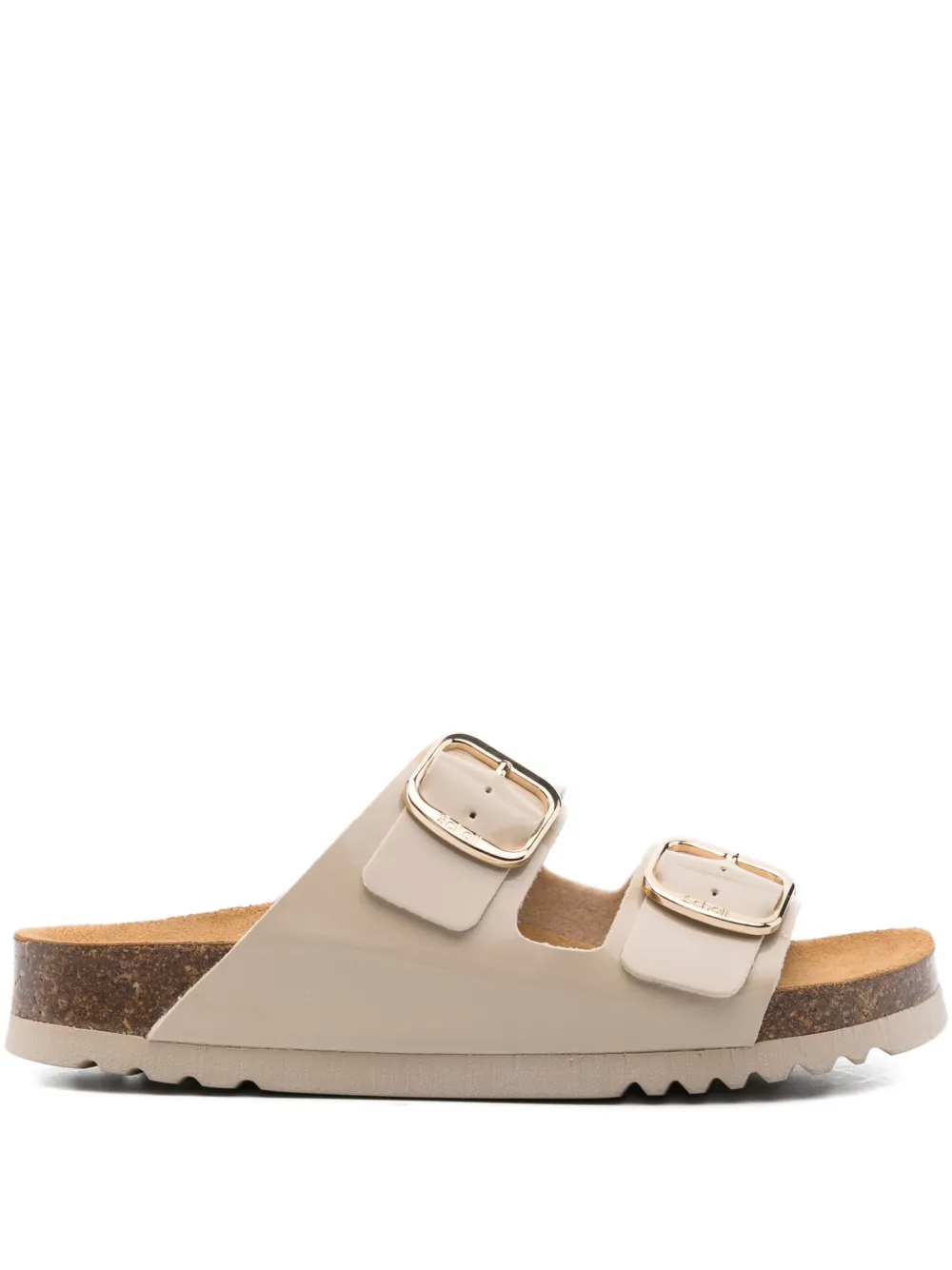 Scholl double-buckle leather sandals Neutrals