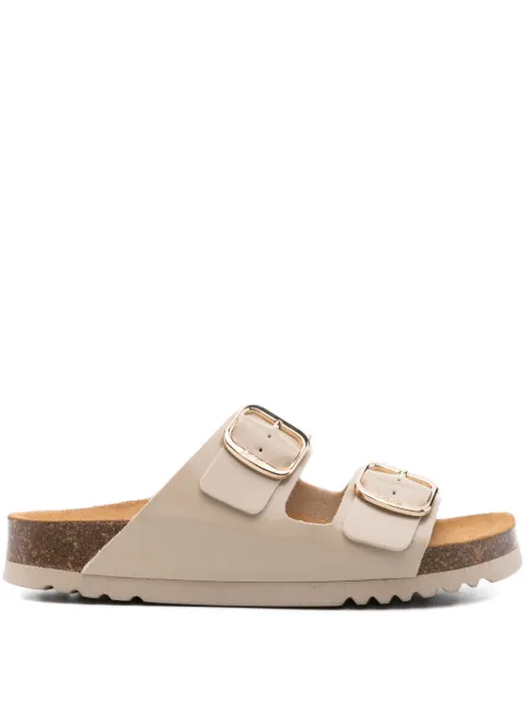 Scholl double-buckle leather sandals