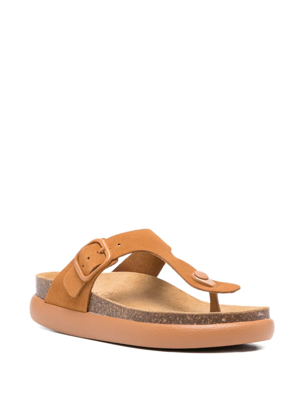 Scholl buckle-fastening thong sandals Brown