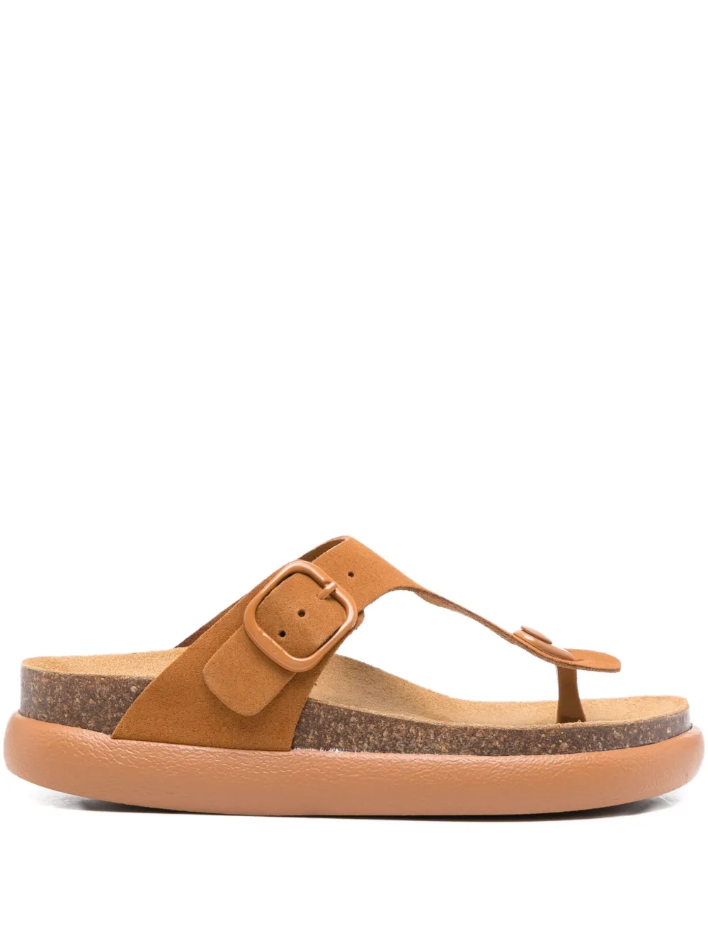 Scholl buckle-fastening thong sandals Brown