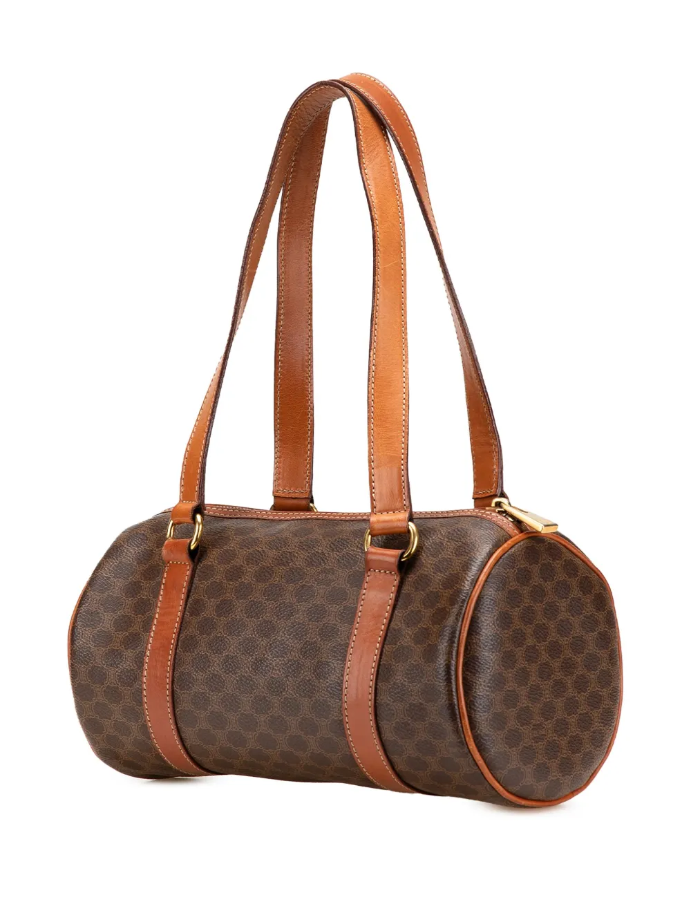 Pre-owned Celine 1995 Macadam Coated Canvas Shoulder Bag In Brown