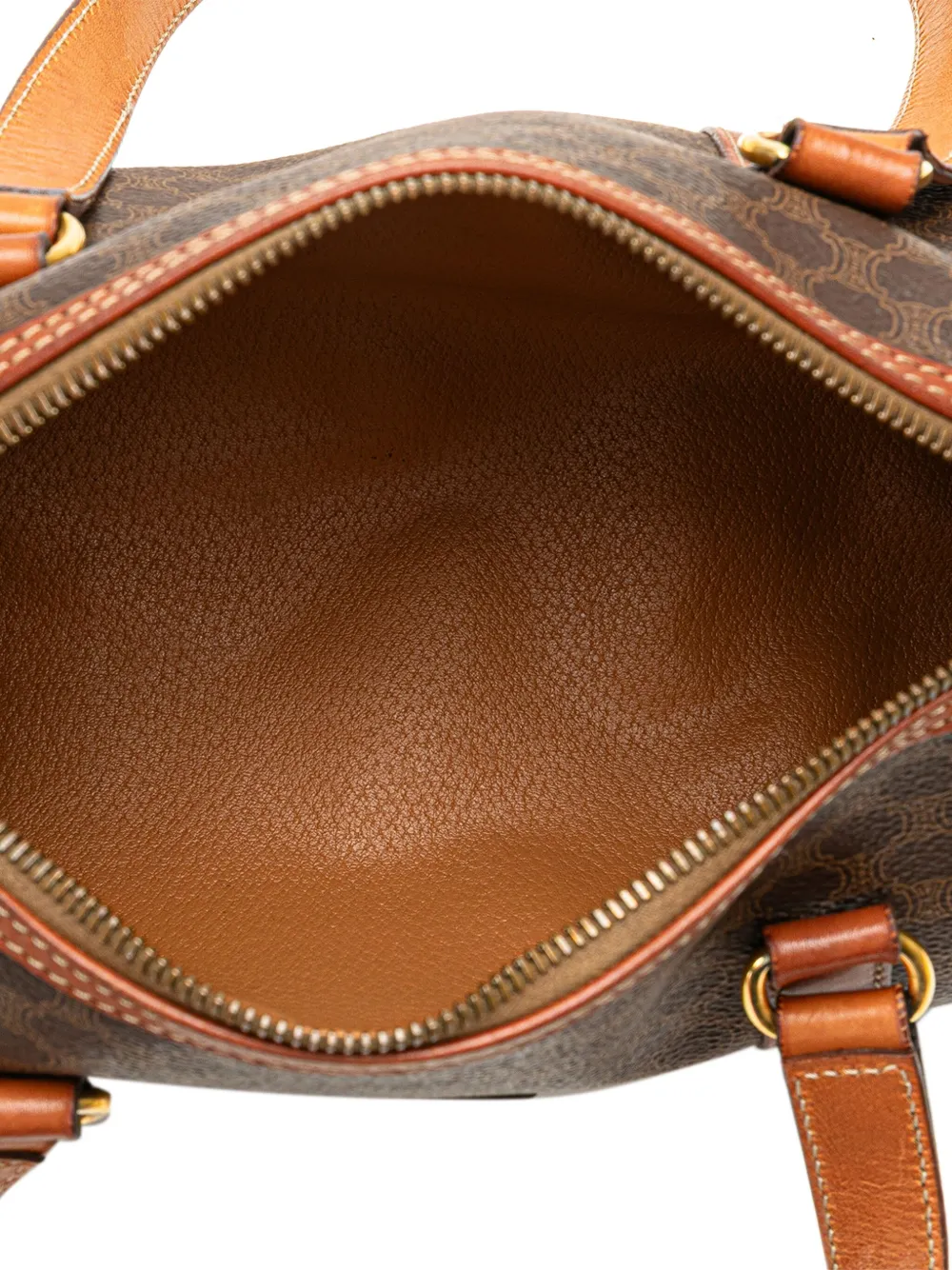 Pre-owned Celine 1995 Macadam Coated Canvas Shoulder Bag In Brown