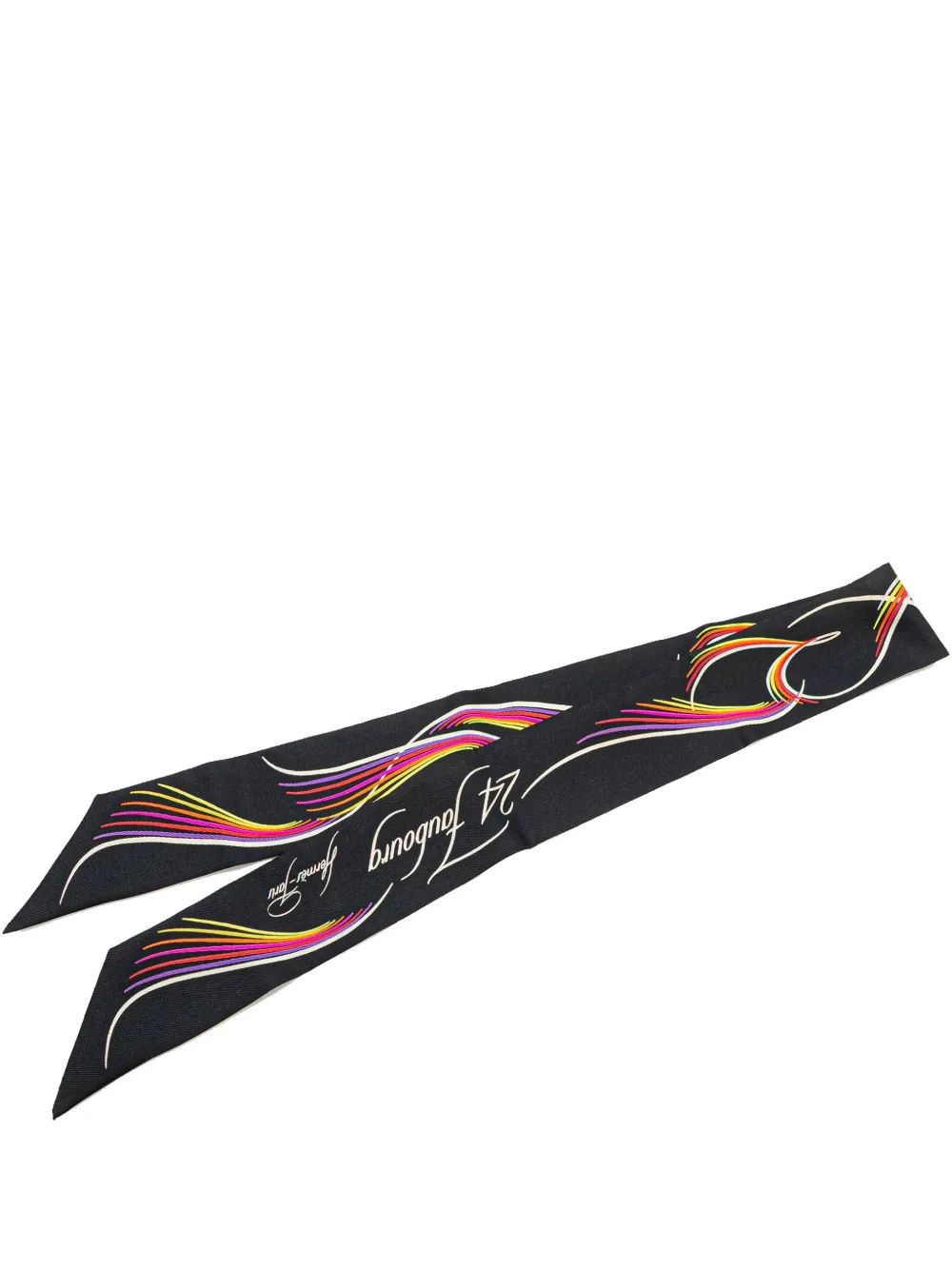 Hermès Pre-Owned foulard en soie 24 Faubourg 20 e siècle | noir | Image 1