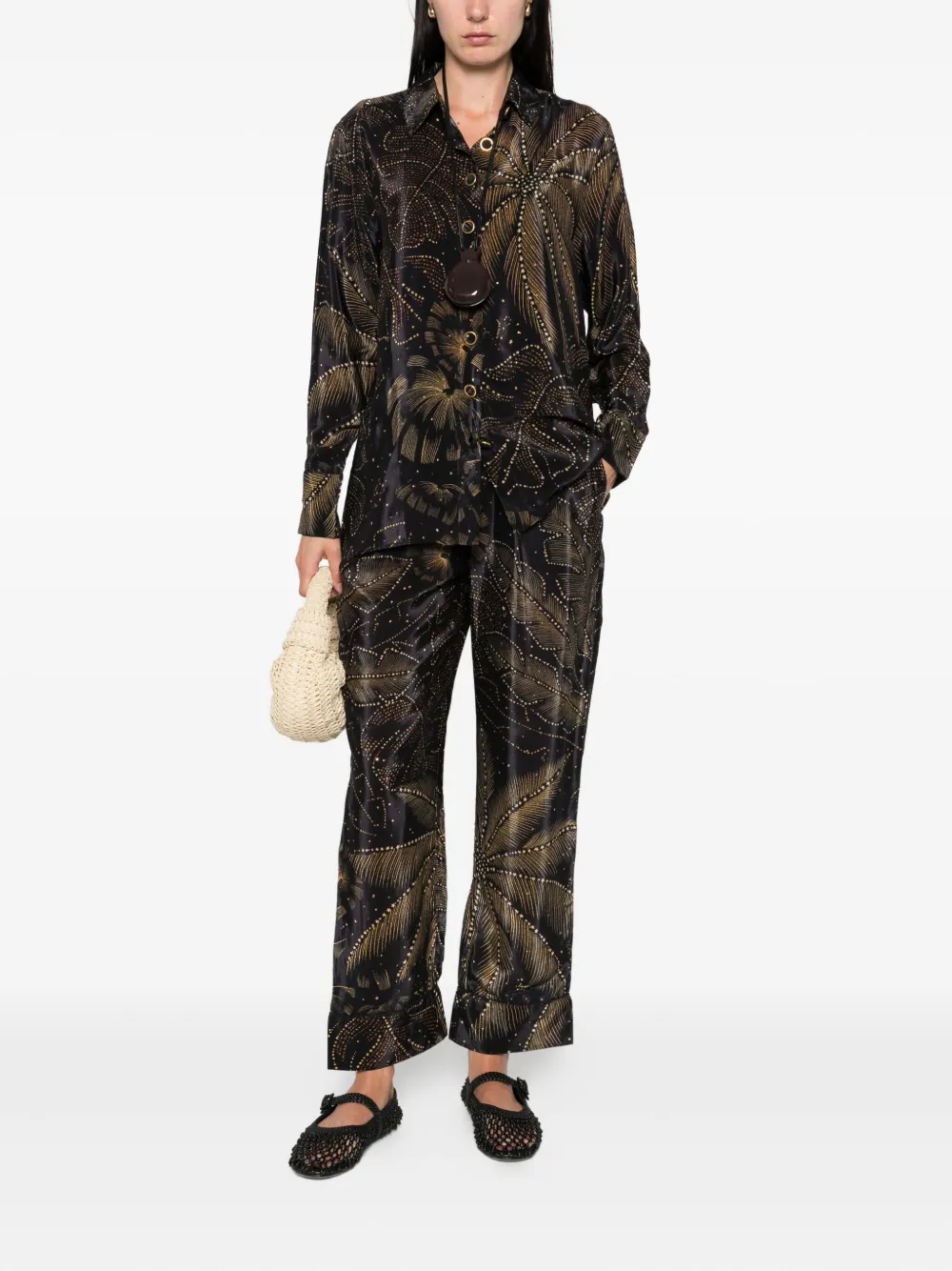 FARM Rio palm-tree print trousers | High Waisted Pants | Image 2