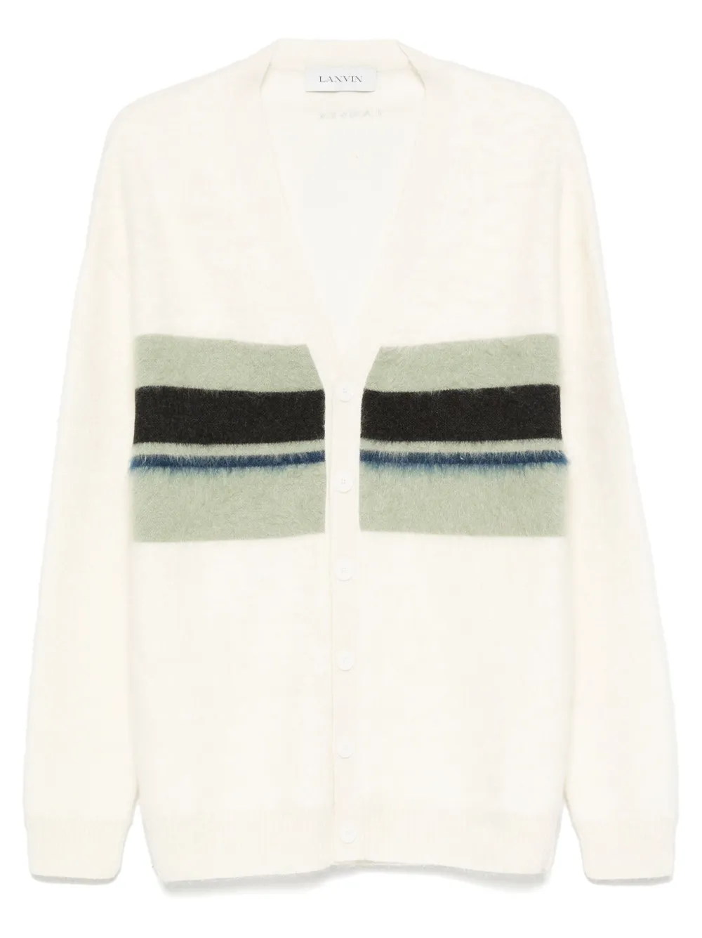 Lanvin stripe-detail cardigan Wit